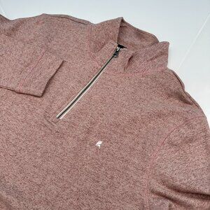 Tailor Vintage Men's Heather CVC French‎ Terry 1/4 Zip Sweatshirt, Size M, Red